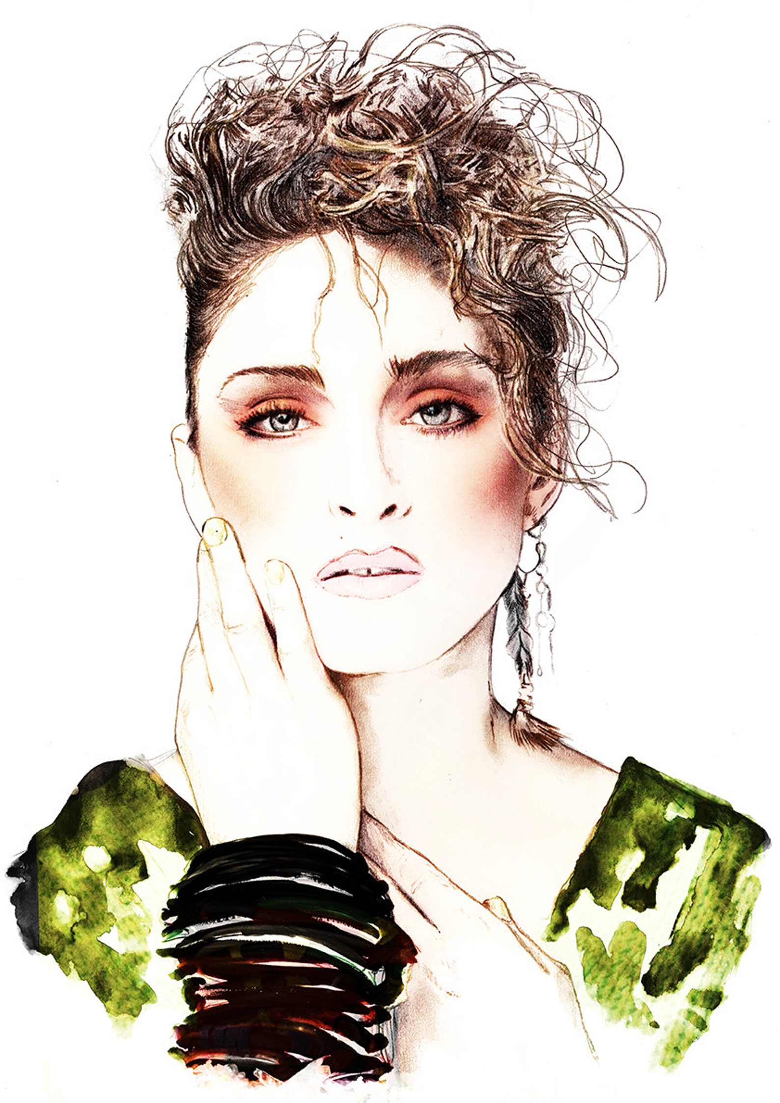 Madonna 80's Icon watercolour illustration Giclée Print | Etsy