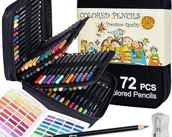 Drawdart 75 PCS Colored Pencils Set – 72 Soft Core Oil-Based
