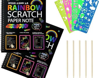 Rainbow Scratch Art Notebooks 2 Pack Scratch Paper Craft