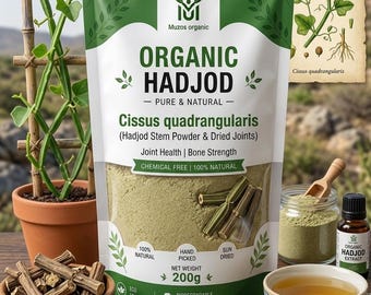 Organic Cissus Quadrangularis Powder | Hadjod Stem for Joint Health (200g)