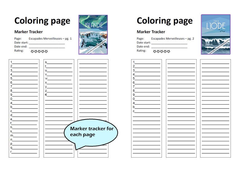 MUSICAL ESCAPE - Coloring Page Tracker - Coloring Page Tracker Template ...
