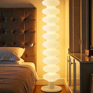 Nordic led-vloerlamp, ijzer en pvc, wit, volledig spectrum, voor woonkamer