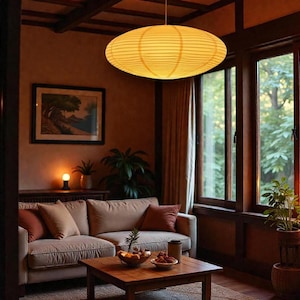 Papieren hanglamp, wit rijstpapier, handgemaakte, moderne minimalistische huisverlichting