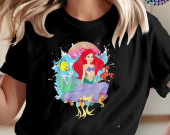Disney Princess Ariel Little Mermaid T-shirt Vest Tank Top Men Women Unisex 487