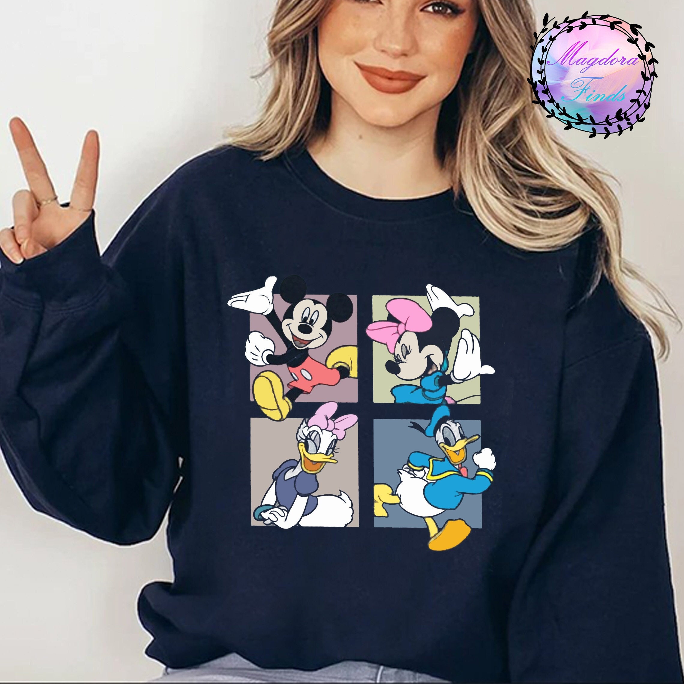 Mickey Mouse Cropped Sweatshirt - Etsy
