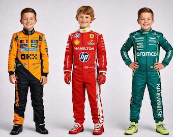 Kids/Adults Formula F1 Racing Suit: Cordura Fabric Go Karting Outfit/ Balaclava free / Valentine's Gift kart suit