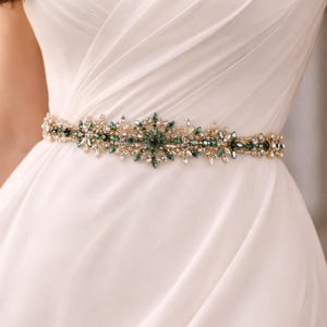 Emerald Bridal Belt - Etsy display picture 1
