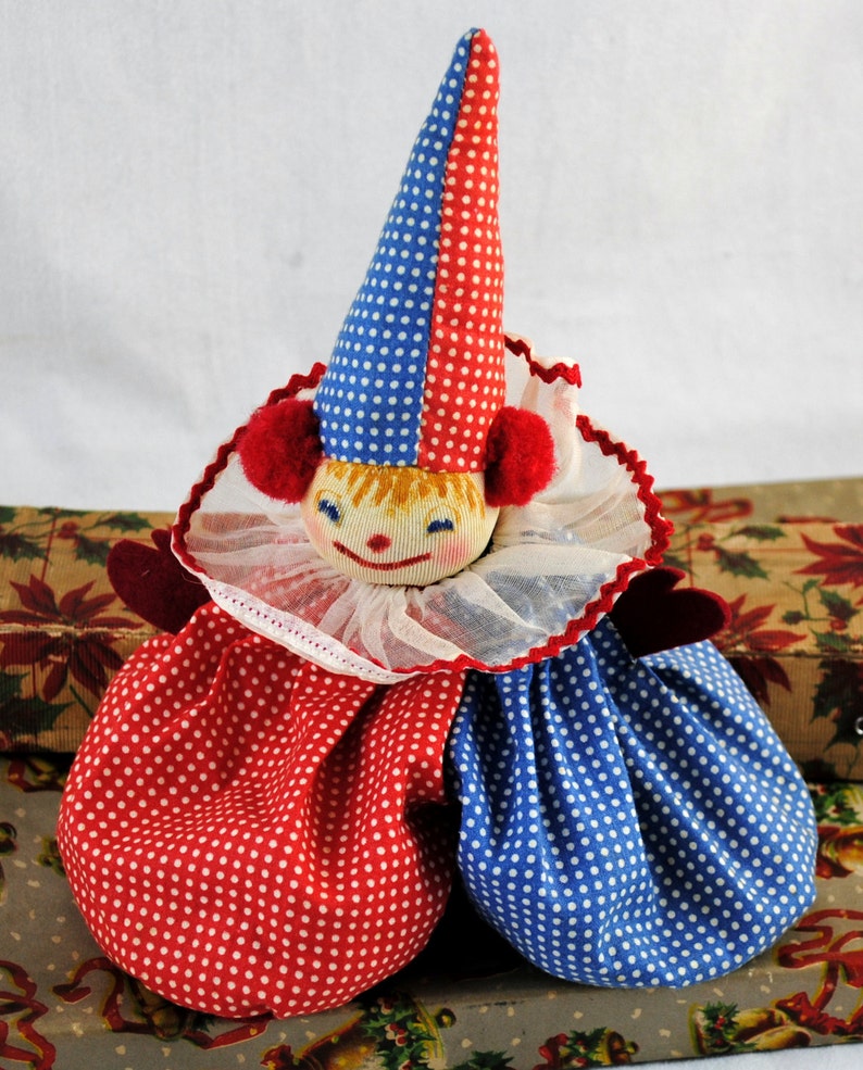 Vintage Hand Made Clown Toy Bean Bag Toy Fabric Clown Etsy