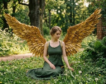 Large Gold Wings for Halloween Costume and Cosplay