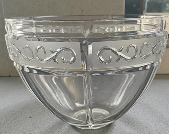 Waterford Marquis Crystal Bowl | Elegant Scroll Cut | Clear Glass