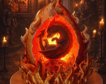 Dragon Egg Lamp: Hatchling Night Light-Flame