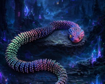 3D Printed Gradient Snake w/Glass Eyes