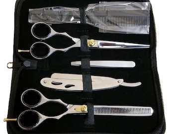 7” Professional Salon Hair Cutting Scissors Thinner Barber Shears Razor Set Kit