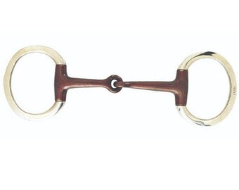 Ergonomic Horse Snaffle Bit: Zinc Alloy D-Ring, Leather Pouch