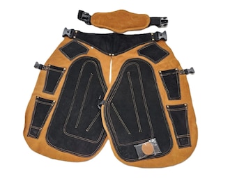 Leather Farrier Apron 4 Pockets Horse Shoeing Chaps Hoof Trimming Blacksmith