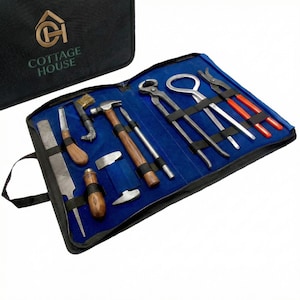 Trousse d'outils pour maréchal-ferrant | Outils professionnels pour le soin des sabots et le fer à cheval | Équipement de maréchal-ferrant à main