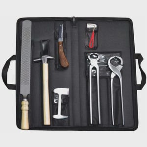 Trousse d'outils pour maréchal-ferrant | Outils professionnels pour le soin des sabots et le fer à cheval | Équipement de maréchal-ferrant à main