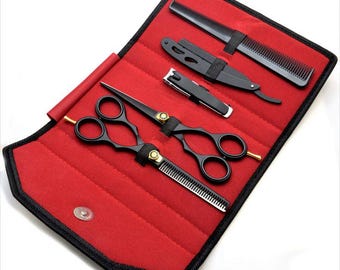 Professionele roestvrijstalen haarsnijderset, kappersgereedschap voor het dunner maken van textuur