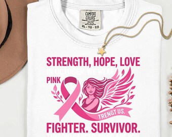 Thyroid Cancer Awareness T-Shirt, Pink Ribbon Fighter Survivor Tee