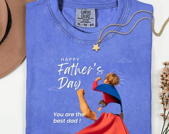 Custom Father's Day Photo Shirt, Superhero Dad T-shirt, Gift for Dad