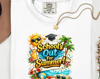 Schools Out For Summer Beach T-Shirt, Kids Summer Vacation Tee