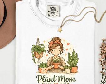 Plant Mom Shirt, Botanical Houseplant Lover Tee, Nature Shirt