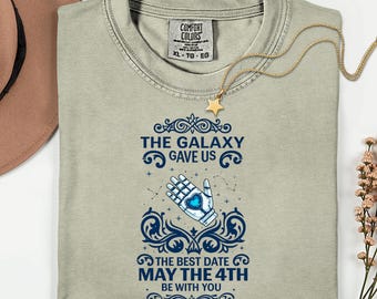 May the 4th Be With You Shirt, Galaxy Love Sci-Fi Romance Tee, Nerdy Couple Gift