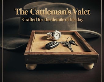 Solid Wood Valet Tray with Leather Lined Base