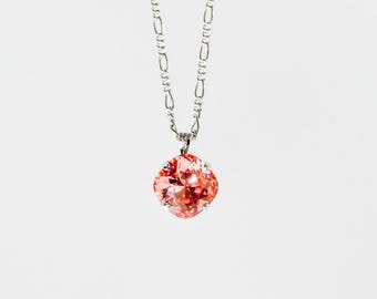 Katora | Rose Peach Cushion Cut Necklace