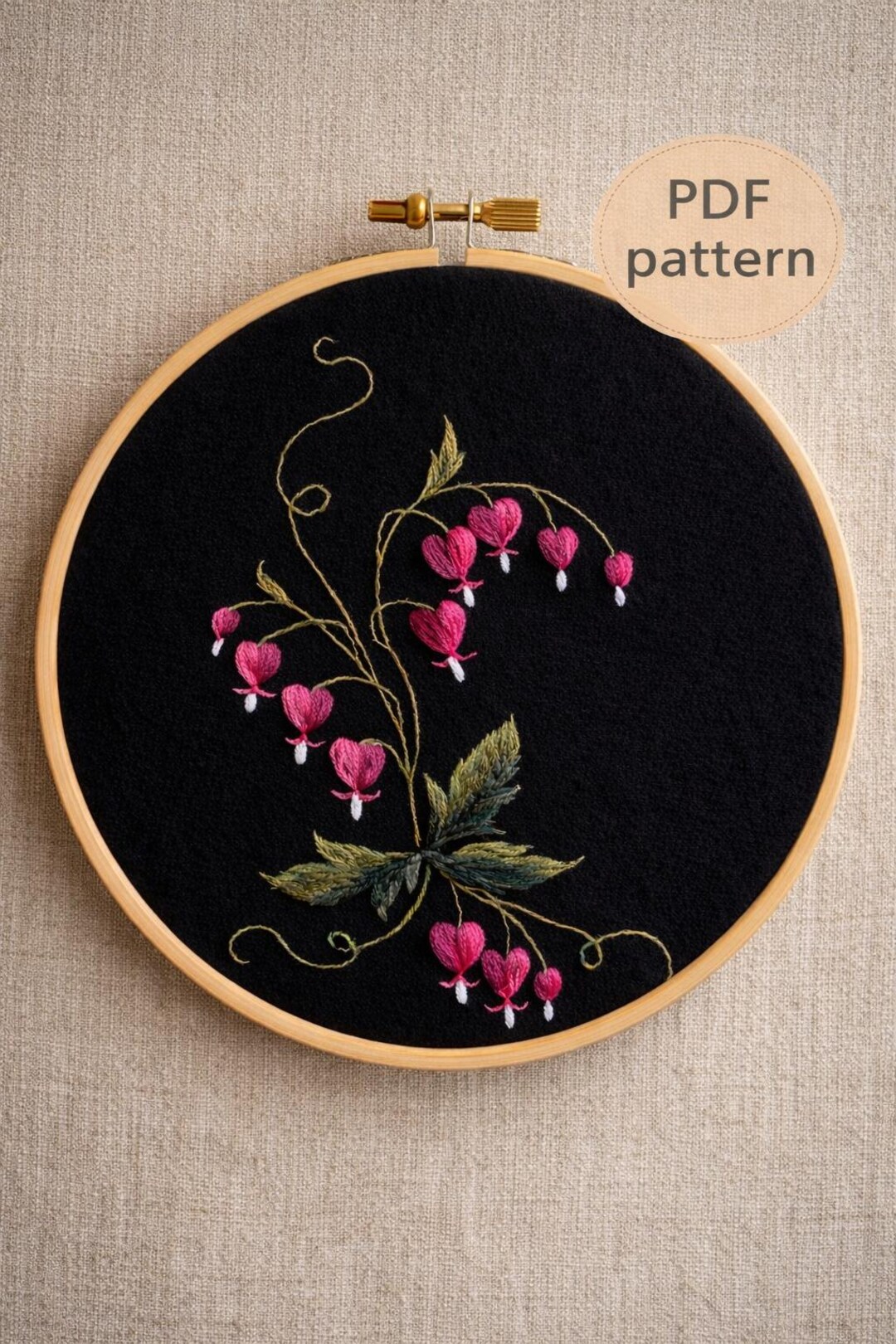 Bleeding Heart Flower Embroidery Pattern – Muhu Inspired Line Art (PDF ...