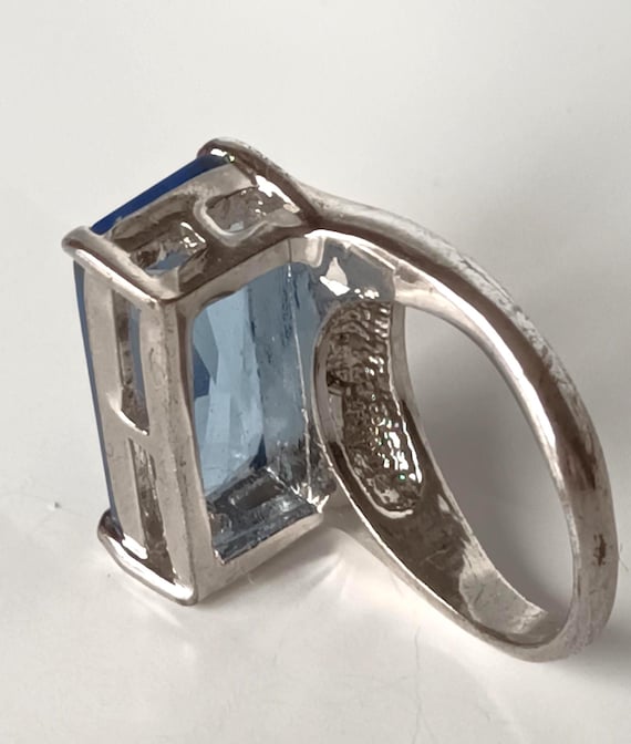 Massive statement ring with light blue crystal (1… - image 7