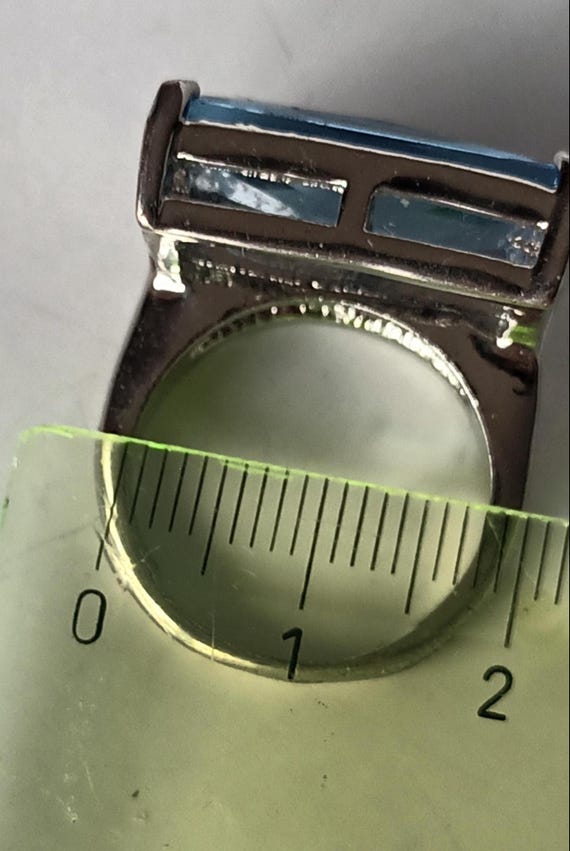 Massive statement ring with light blue crystal (1… - image 10