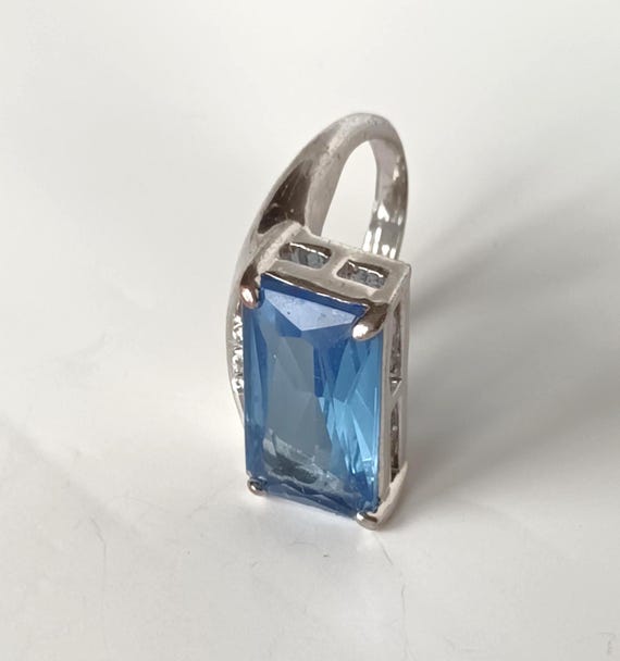 Massive statement ring with light blue crystal (1… - image 5