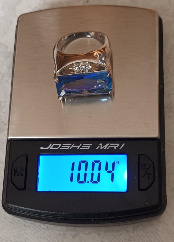 Massive statement ring with light blue crystal (1… - image 11