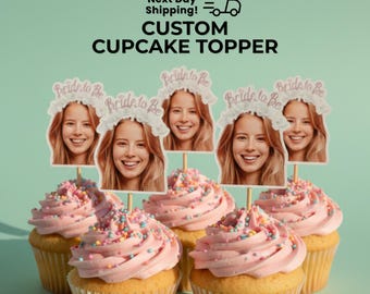 Bachelorette Cupcake Toppers mit benutzerdefinierten Gesicht Fotos, personalisierte Brautdusche Party Decor Picks