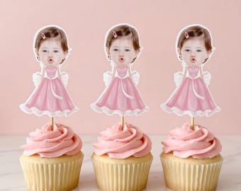 Benutzerdefinierte Prinzessin Cupcake Toppers, personalisierte Mädchen Kinder Geburtstag Cupcake Dekor