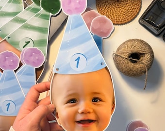 Personalisiertes Baby Foto Banner für 1. Geburtstagsparty, Benutzerdefinierte 2. & 3. Geburtstagsdekoration