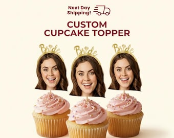 Braut zu sein Cupcake Toppers, personalisierte Bachelorette Gesicht Toppers, lustige Hen Party Decor