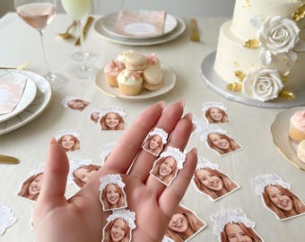 Personalisierte Braut Gesicht Confetti für Junggesellinnenabschied, benutzerdefinierte Foto Brautdusche Tischdekoration