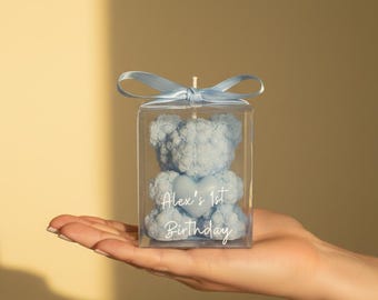 Personalisierte Teddybär 1. Geburtstag Kerze Favor, Baby-Dusche-Andenken Geschenk