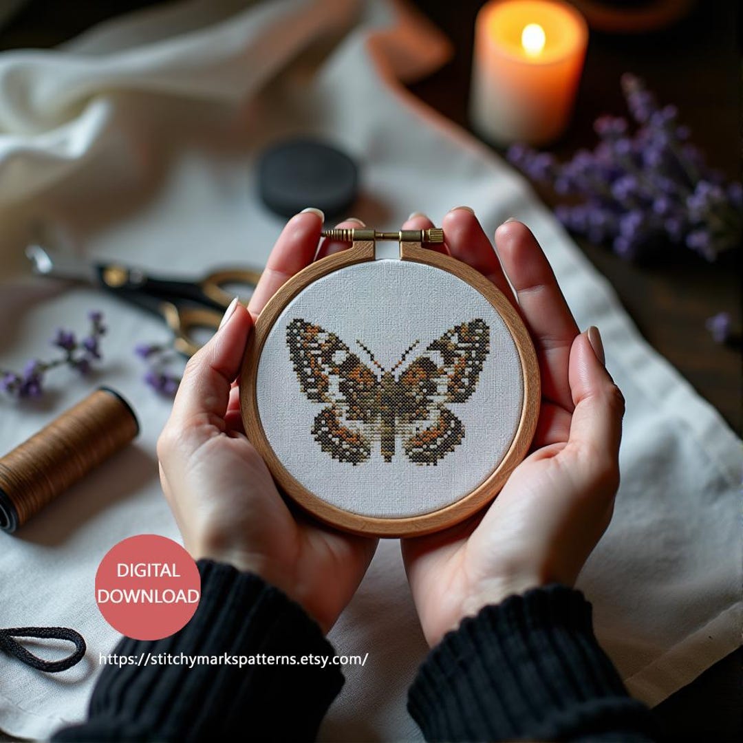 Mini Butterfly Cross Stitch Pattern: 64x64, PDF Charts, Instant ...