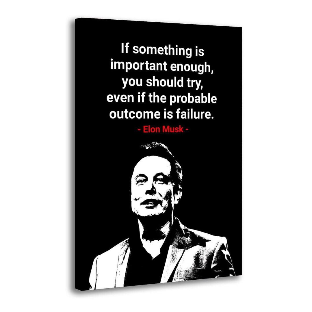 Elon Musk Inspirational Quotes Canvas Wall Art Poster Picture Print ...