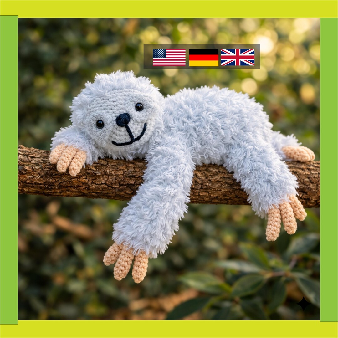 Sloth Crochet Pattern PDF | Amigurumi Sloth Plush Toy Pattern | Cute ...