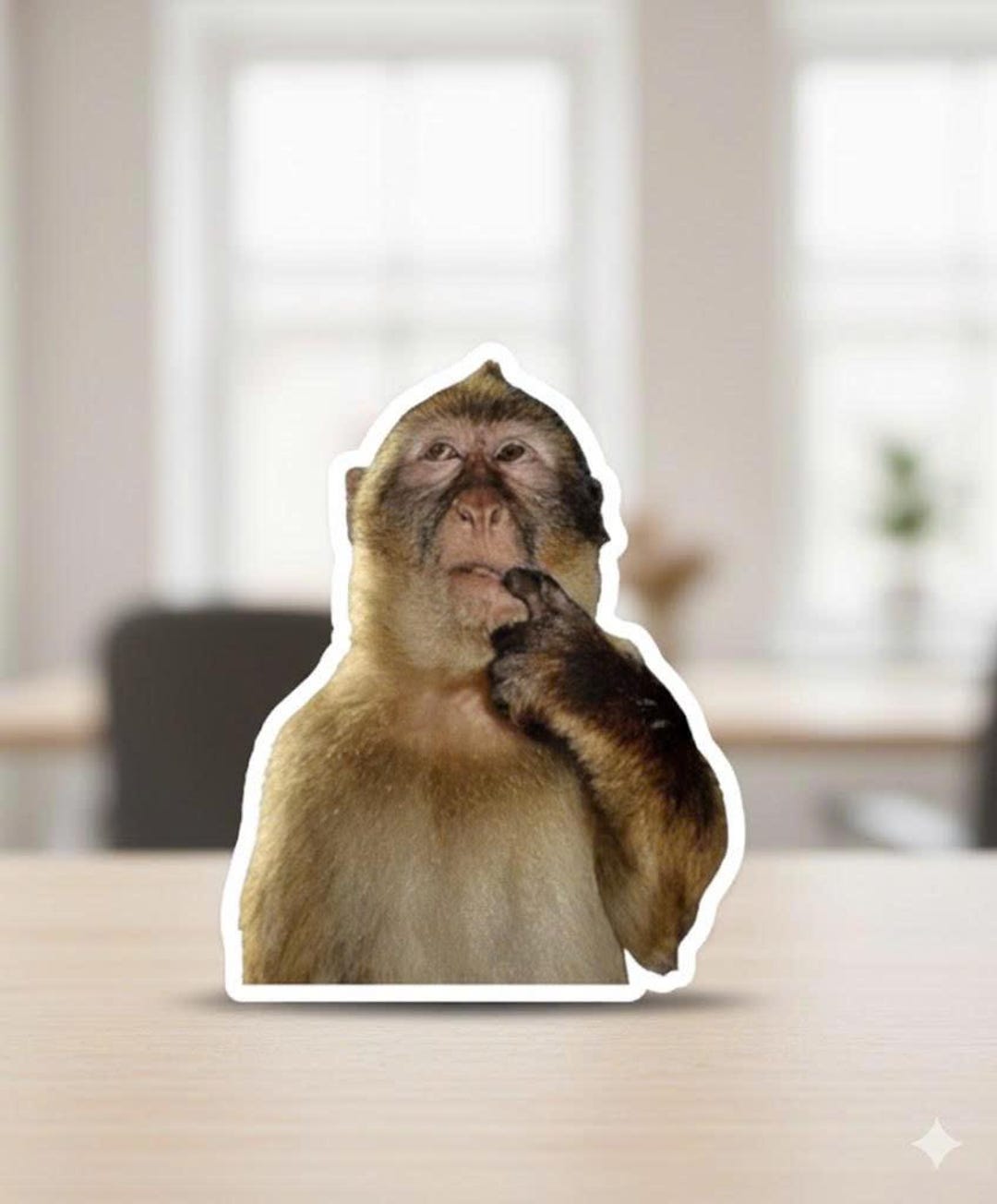 Thinking Monkey Sticker | Meme Vinyl Decal | Trending Parody Humor ...