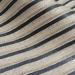 Tissu en raphia à rayures, textile d'ameublement tissé naturel, matériau de fabrication de sacs bohème au mètre