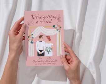 Modern Wedding Invitation Template | Editable Canva Wedding Invite | Clean Minimal Printable Digital Download