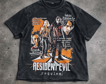 Resident Evil Requiem Leon Kennedy Shirt, Horror Spiel Grafik T-Shirt, Resident Evil Shirt, Zombie Survival Hoodie Sweatshirt, Unisex Geschenk.