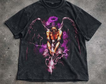 Gefallener Engel Vintage T-Shirt, Gothic Graphic Tee, Dark Aesthetic Shirt, Streetwear Hoodie Sweatshirt, Unisex Geschenk.