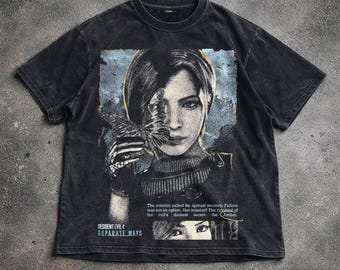Koszulka inspirowana grą Resident Evil 4, koszulka z postacią Ady Wong, odzież gamingowa, prezent dla fana gier grozy, koszulka unisex z motywem gry wideo.