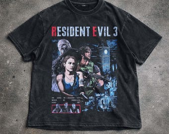Koszulka z grafiką postaci z klasycznej gry Resident Evil, Ada Wong, Resident Evil 3, Survival Horror, koszulka gamingowa w stylu retro streetwear.